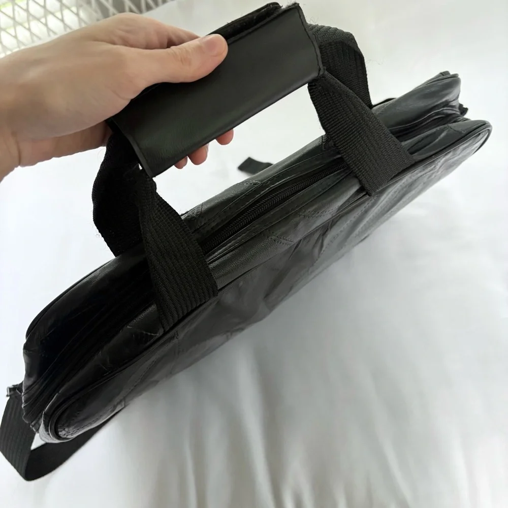 Black Leather Laptop Bag